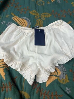 Brandy Melville White Elastic Waist Satin Shorts